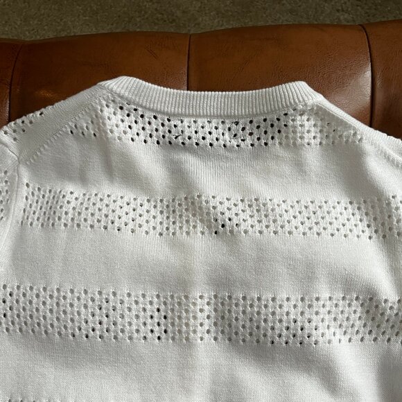 NWT! White Lightweight Cardigan / Buttondown Sweater - Picture 7 of 12